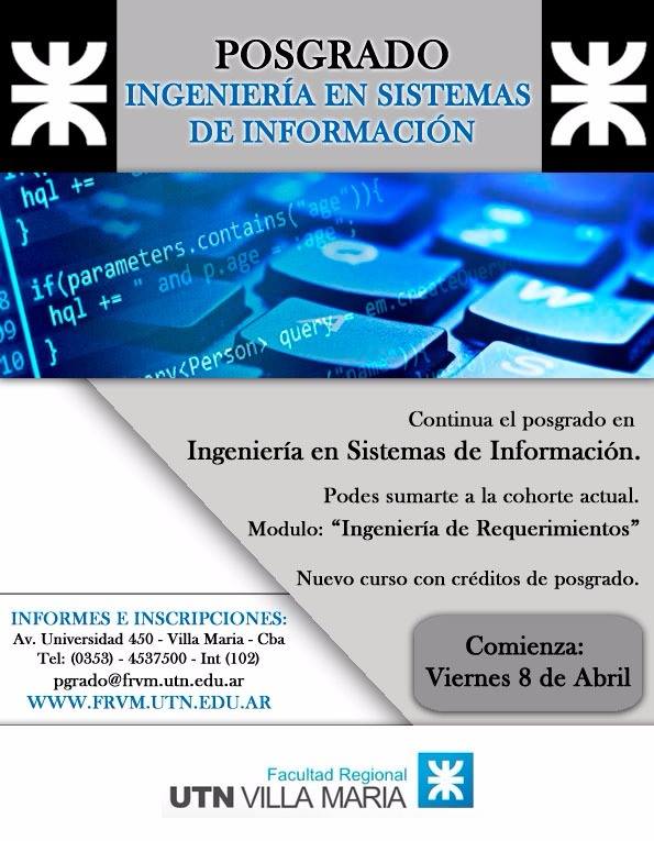 Nuevo curso en el posgrado de Ingeniería en Sistemas de Información